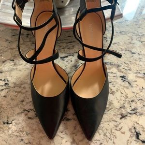 Nine West Leather and Suede Strappy Wrap Pump